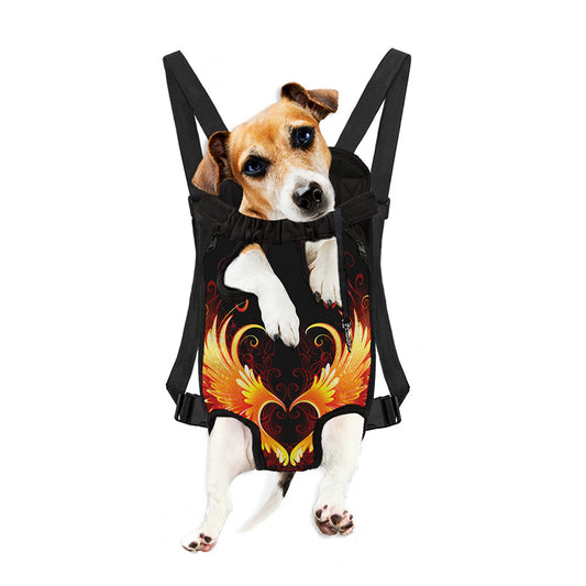 Fire Angel Wings Print Pet Carrier Backpack