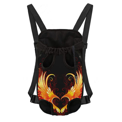 Fire Angel Wings Print Pet Carrier Backpack