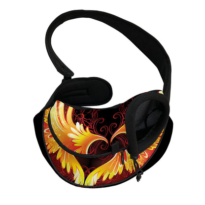 Fire Angel Wings Print Pet Sling Carrier