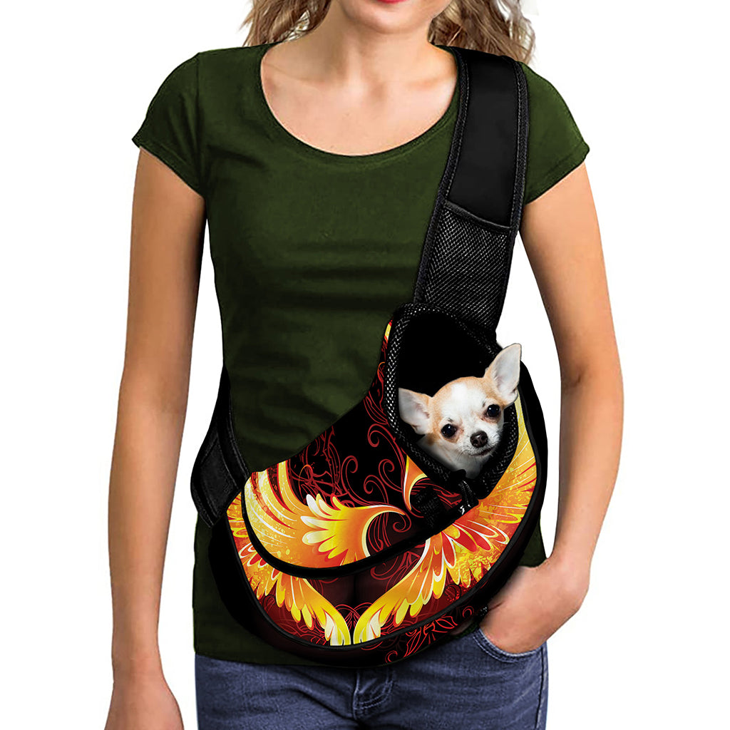 Fire Angel Wings Print Pet Sling Carrier