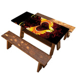 Fire Angel Wings Print Picnic Table Cover
