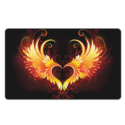 Fire Angel Wings Print Polyester Doormat