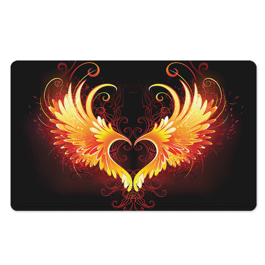 Fire Angel Wings Print Polyester Doormat