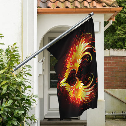 Fire Angel Wings Print Polyester Flag