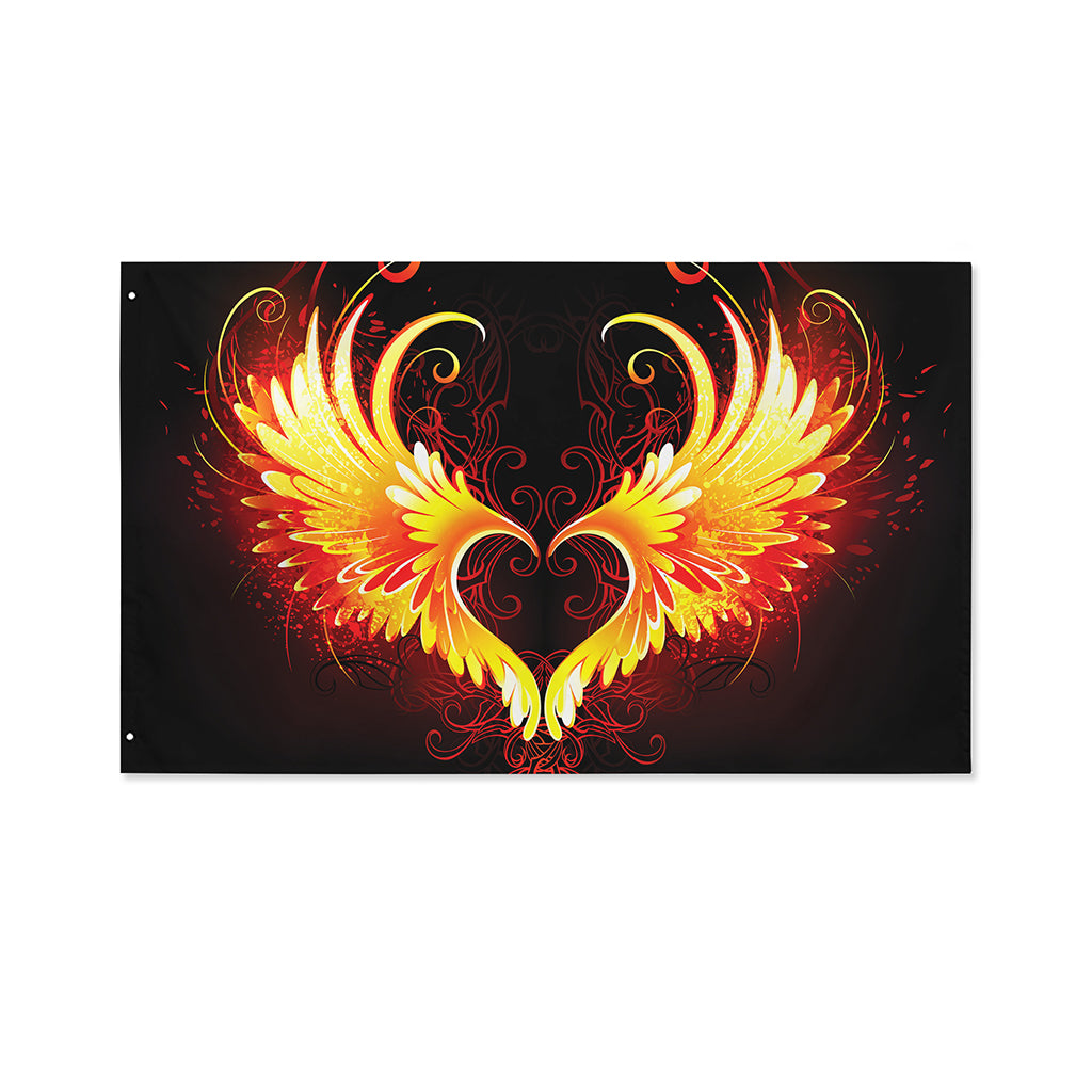 Fire Angel Wings Print Polyester Flag