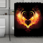 Fire Angel Wings Print Polyester Shower Curtain