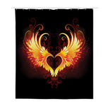 Fire Angel Wings Print Polyester Shower Curtain