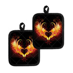 Fire Angel Wings Print Pot Holders