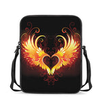 Fire Angel Wings Print Rectangular Crossbody Bag