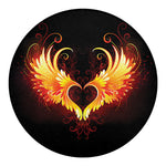Fire Angel Wings Print Round Blanket