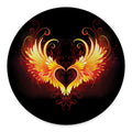 Fire Angel Wings Print Round Floor Mat