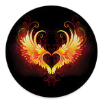 Fire Angel Wings Print Round Floor Mat