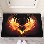 Fire Angel Wings Print Rubber Doormat