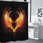 Fire Angel Wings Print Shower Curtain