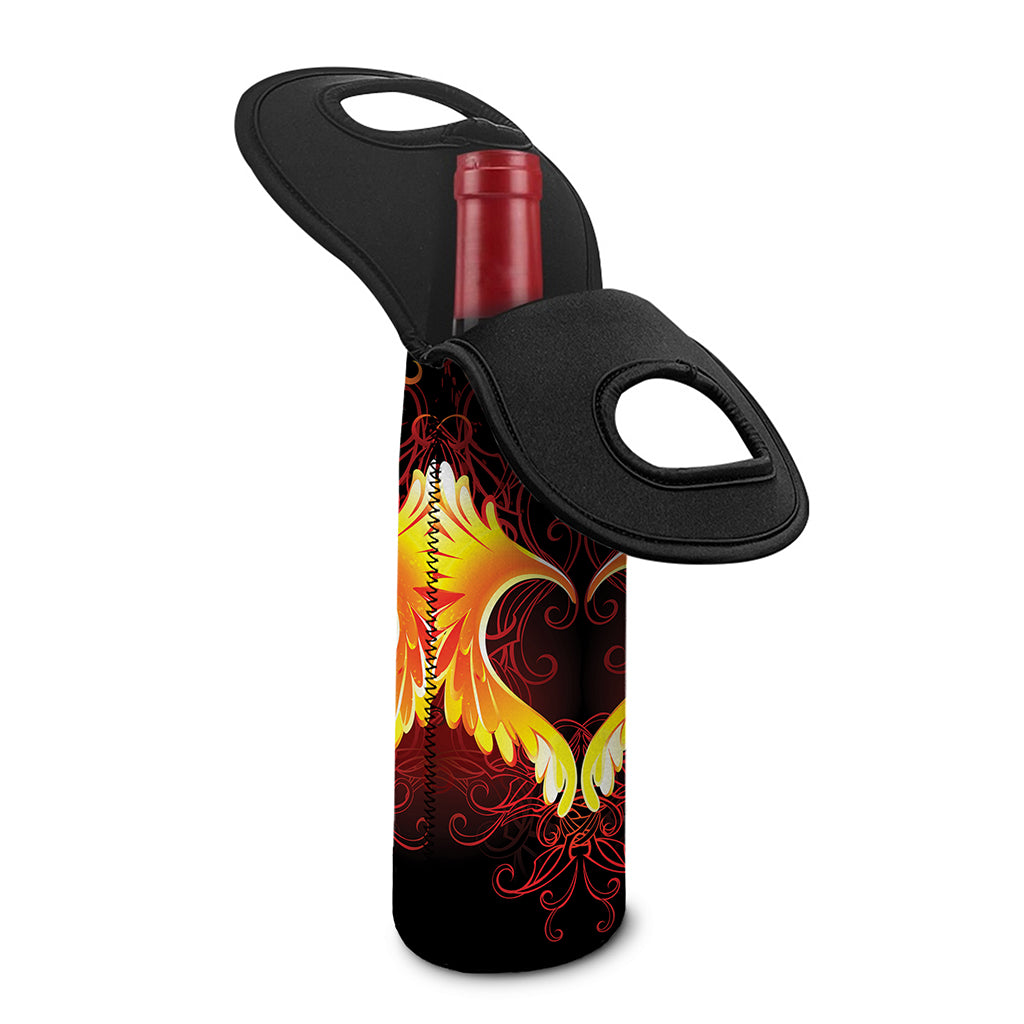 Fire Angel Wings Print Single Neoprene Wine Tote