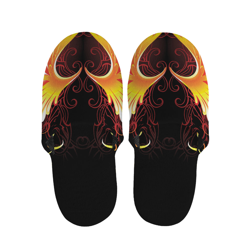 Fire Angel Wings Print Slippers