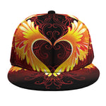 Fire Angel Wings Print Snapback Cap