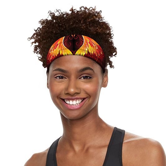Fire Angel Wings Print Sports Headband
