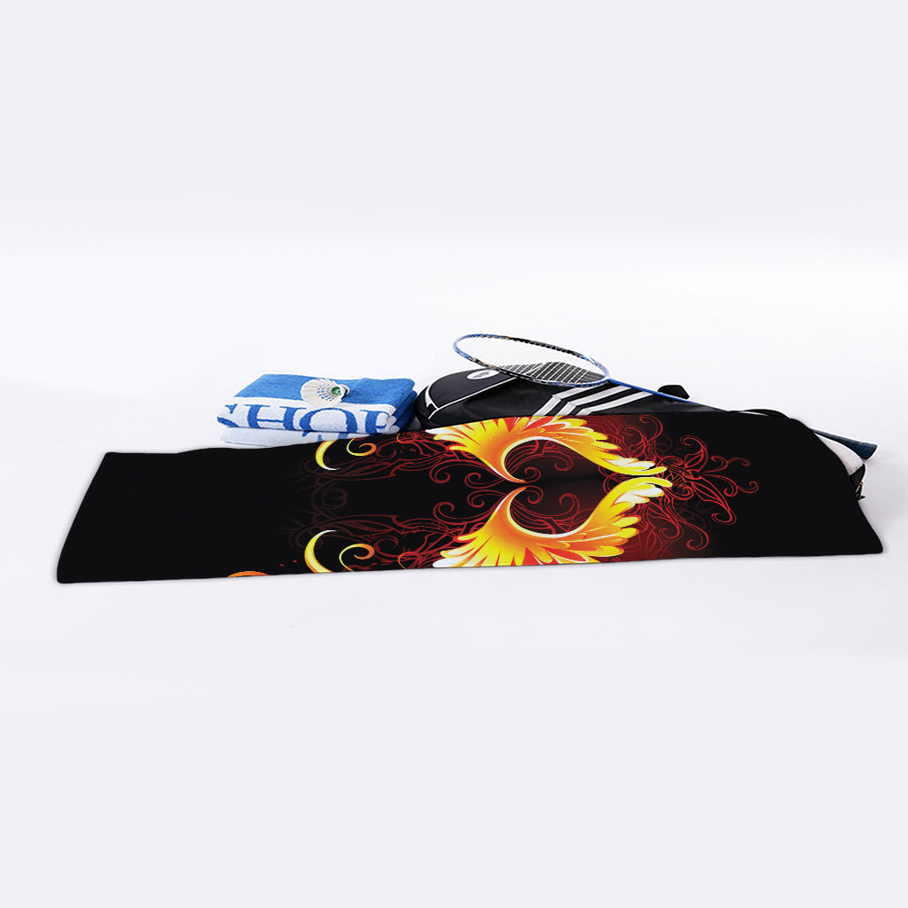 Fire Angel Wings Print Sports Towel