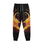 Fire Angel Wings Print Sweatpants