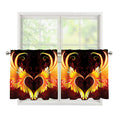 Fire Angel Wings Print Tier Curtains