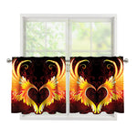 Fire Angel Wings Print Tier Curtains