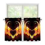 Fire Angel Wings Print Tier Curtains