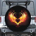 Fire Angel Wings Print Tire Cover