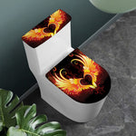 Fire Angel Wings Print Toilet Lid And Tank Cover Set