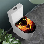 Fire Angel Wings Print Toilet Lid Cover