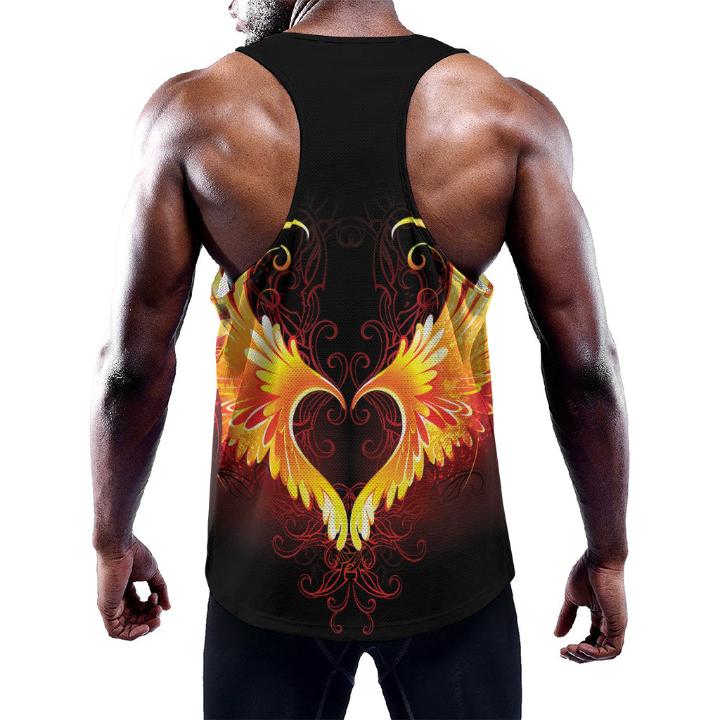 Fire Angel Wings Print Training Tank Top