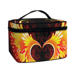 Fire Angel Wings Print Travel Makeup Bag