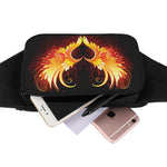 Fire Angel Wings Print Waist Bag