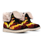 Fire Angel Wings Print Winter Boots