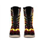 Fire Angel Wings Print Winter Boots