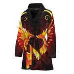 Fire Angel Wings Print Women's Bathrobe