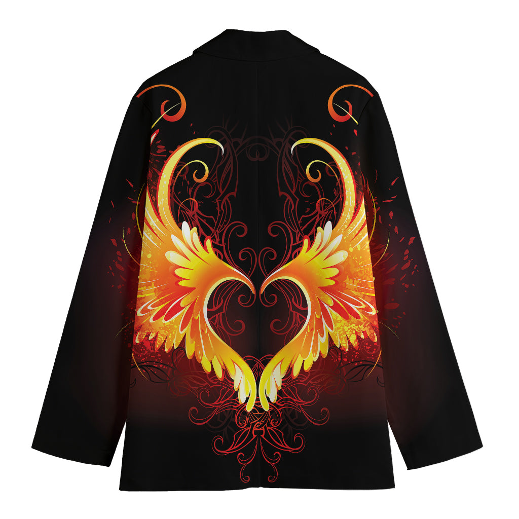 Fire Angel Wings Print Women's Blazer