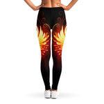 Fire Angel Wings Print Women's Leggings