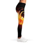 Fire Angel Wings Print Women's Leggings