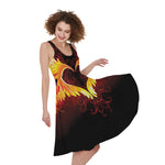 Fire Angel Wings Print Women's Sleeveless Dress