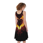 Fire Angel Wings Print Women's Sleeveless Dress