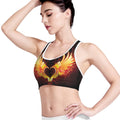 Fire Angel Wings Print Women's Sports Bra
