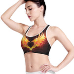 Fire Angel Wings Print Women's Sports Bra
