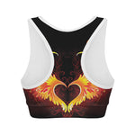 Fire Angel Wings Print Women's Sports Bra
