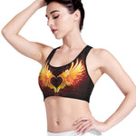 Fire Angel Wings Print Women's Sports Bra