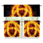 Fire Celtic Knot Print 3 Piece Kitchen Curtains