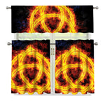 Fire Celtic Knot Print 3 Piece Kitchen Curtains