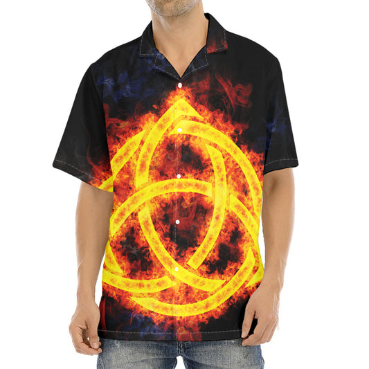 Fire Celtic Knot Print Aloha Shirt