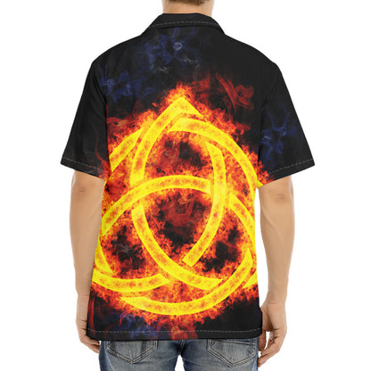 Fire Celtic Knot Print Aloha Shirt