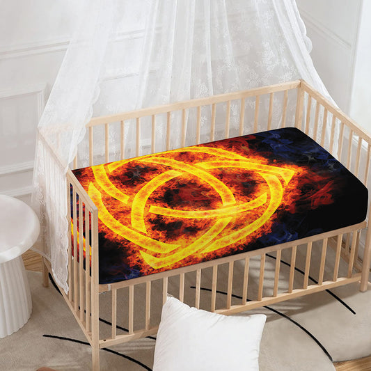 Fire Celtic Knot Print Baby Crib Sheet